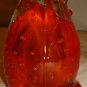 VINTAGE LEFTON OWL FIGURINE PAPERWEIGHT CONTROLLED BUBBLES ORANGE RED GLASS