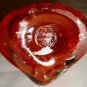VINTAGE LEFTON OWL FIGURINE PAPERWEIGHT CONTROLLED BUBBLES ORANGE RED GLASS