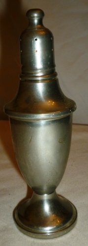 LENOX PEWTER EMPIRE SALT/PEPPER SHAKER GLASS LINED