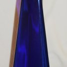 STUNNING TALL 16" COBALT GLASS TRIANGLE DECANTER BOTTLE WITH BALL STOPPER