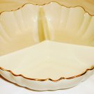 ROUND DIVIDED CONDIMENT NUTS CANDY DISH LENOX IVORY PORCELAIN SYMPHONY SCALLOPED