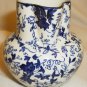 VINTAGE BLUE FLORAL CHINTZ J. W. Co. POTTERY BELGIUM CERAMIC CREAMER