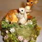 CHARMING SAN FRANCISCO MUSIC BOX FOREST FRIENDS BAMBI & BUNNY