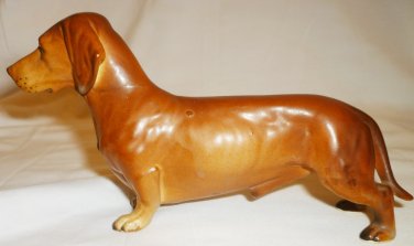 VINTAGE LEFTON TAN PORCELAIN DACHSHUND DOG FIGURINE H7328