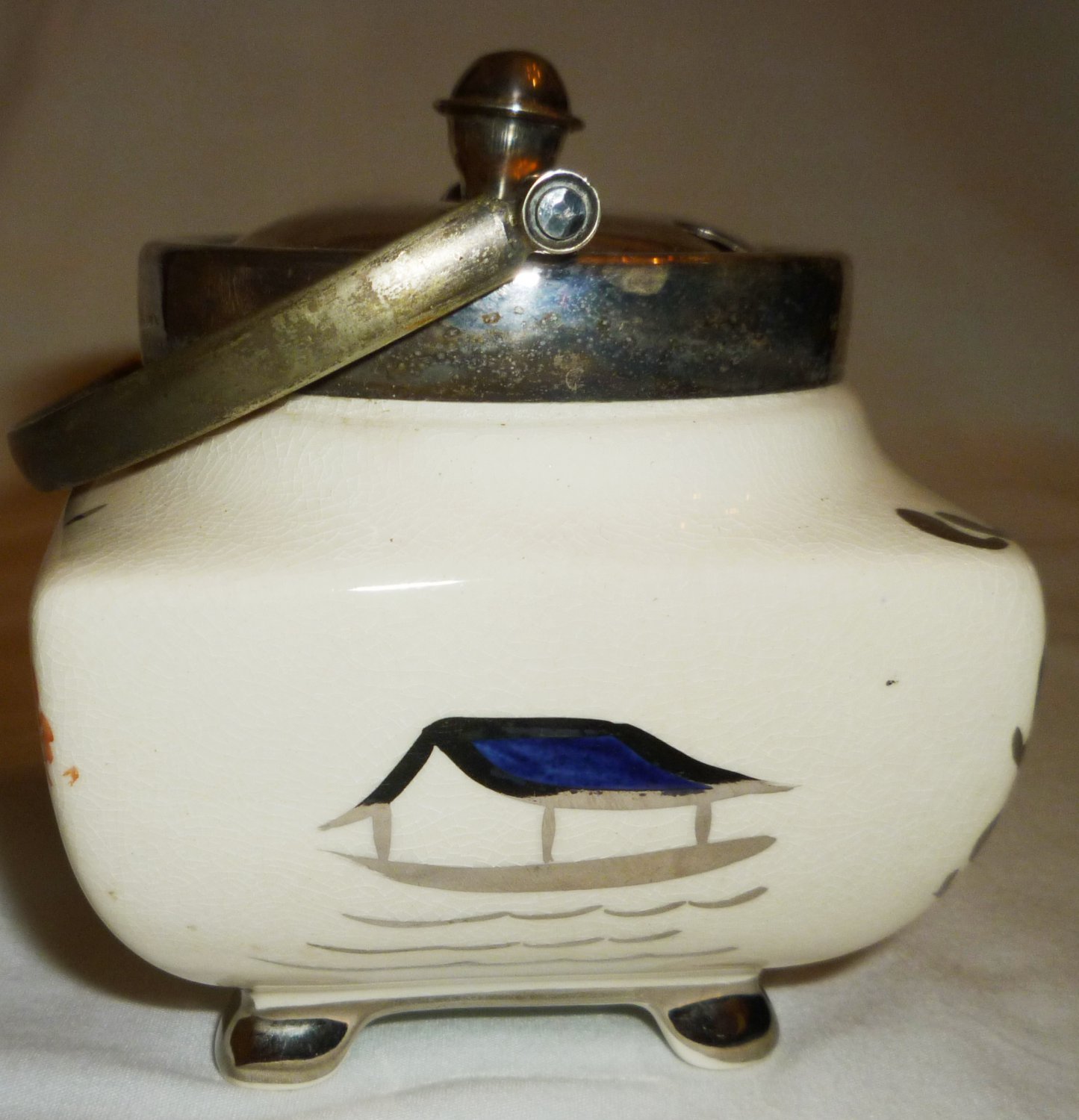 VINTAGE PORCELAIN LANCASTER SANDLAND ENGLAND SUGAR BOWL YEOMAN Plate