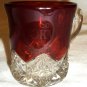 VINTAGE WESTMORELAND CLEAR RUBY GLASS PUNCH COFFEE CUP BROOKVILLE SOUVENIR ETCH