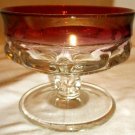TIFFIN KING'S CROWN TIARA CRANBERRY RUBY GLASS SET 3 DESSERT SHERBET CHAMPAGNE