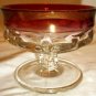 TIFFIN KING'S CROWN TIARA CRANBERRY RUBY GLASS SET 3 DESSERT SHERBET CHAMPAGNE