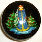 VINTAGE USSR RUSSIA HANDPAINTED RUSSIAN FOLKTALE ENAMEL METAL TRINKET BOX