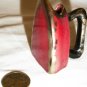 VINTAGE RED PORCELAIN DOLLHOUSE PRESS IRON VASE TOOTHPICK HOLDER