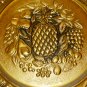 VINTAGE EMBOSSED TIN COPPER WALL HANGING PLATE ENGLAND FRUITS PINEAPPLE 14"