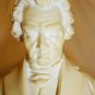 WHITE PLASTER COMPOSER BEETHOVEN BUST FIGURINE