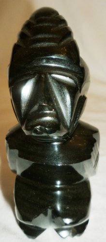 STONE CARVED GRANITE NATIVE AMERICAN INDIAN FIGURINE AZTEC