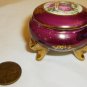 VINTAGE VICTORIAN PASTORAL PORCELAIN MINIATURE VANITY TRINKET BOX