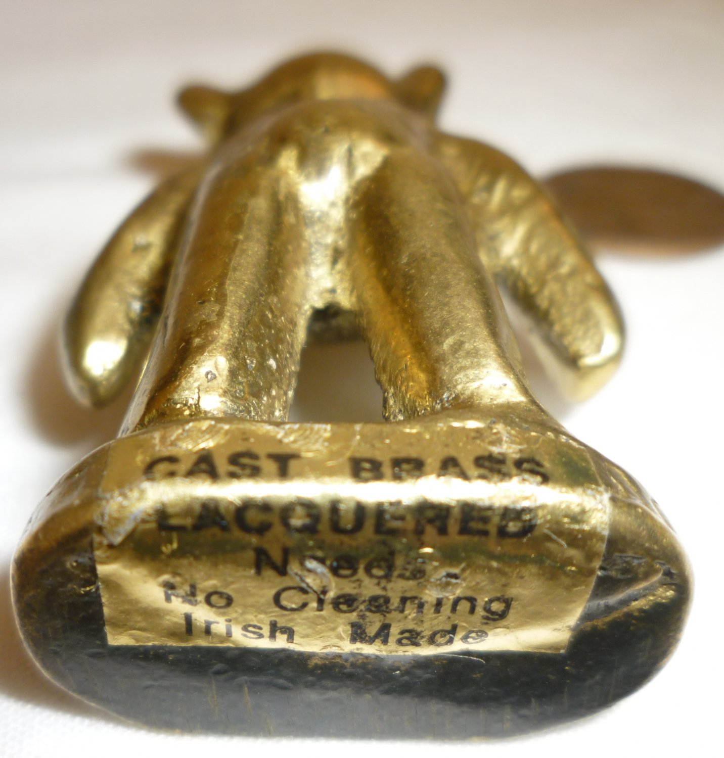 VINTAGE MINIATURE RUPERT BEAR FIGURINE LACQUERED SOLID CAST BRASS IRISH