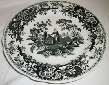 SPODE ARCHIVE COLLECTION 'GIRL AT THE WELL' UNDERGLAZE PORCELAIN PLATE ENGLAND