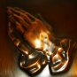 VINTAGE COPPERCRAFT GUILD EMBOSSED COPPER SQUARE WALL PLAQUE PRAYING HANDS