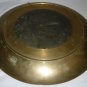 VINTAGE BRONZE BRASS HEAVY EMBOSSED DECORATIVE PLATE FARMER PLOWING W/OXEN