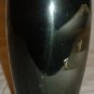 VINTAGE BRASS BLACK ENAMEL ART ETCHED ASIAN PAGODA VASE