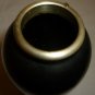 VINTAGE BRASS BLACK ENAMEL ART ETCHED ASIAN PAGODA VASE