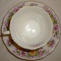 VINTAGE COLCLOUGH GENUINE BONE CHINA LONGTON ENGLAND CUP & SAUCER FLORAL SET