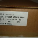 SILVERPLATE TWIST NAPKIN RINGS SET OF 6 INDIA NMB