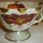 VINTAGE ANTIQUE CROWN LEFTON JAPAN HANDPAINTED BURGUNDY GOLD TEA CUP SAUCER SET