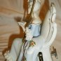 VINTAGE LACE PORCELAIN VICTORIAN DAME WOMAN W/UMBRELLA FIGURINE MUSIC BOX WALTZ