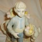 VINTAGE CHARMING PORCELAIN BOY WITH A DONKEY SELLING FRUITS FIGURINE