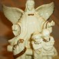 VINTAGE LEFTON WHITE PORCELAIN GUARDIAN ANGEL FIGURINE MUSIC BOX AMAZING GRACE