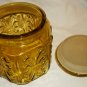 VINTAGE IMPERIAL CATTERBURY SCROLL AMBER GLASS LIDDED CANISTER