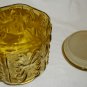VINTAGE IMPERIAL CATTERBURY SCROLL AMBER GLASS LIDDED CANISTER