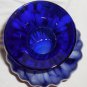 GORGEOUS VENETIAN GLASS COBALT BLUE & WHITE VASE 9.5"