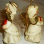 CHARMING HOMCO VINTAGE VICTORIAN CHRISTMAS ORNAMENT ANGEL SET OF 2