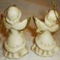 CHARMING HOMCO VINTAGE VICTORIAN CHRISTMAS ORNAMENT ANGEL SET OF 2