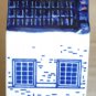 VINTAGE PORCELAIN WHITE & BLUE DELFT DUTCH HOUSE PEPPER SALT SHAKER