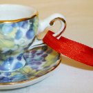 VINTAGE PORCELAIN MINIATURE CUP & SAUCER DOLLHOUSE CHRISTMAS ORNAMENT REUTER