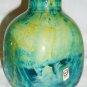 STUNNING VINTAGE MDINA ART STUDIO GLASS MALTA MING MALTESE TURQUOISE GREEN VASE