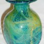 STUNNING VINTAGE MDINA ART STUDIO GLASS MALTA MING MALTESE TURQUOISE GREEN VASE