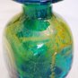 STUNNING VINTAGE MDINA ART STUDIO GLASS MALTA MING MALTESE TURQUOISE GREEN VASE