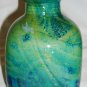 STUNNING VINTAGE MDINA ART STUDIO GLASS MALTA MING MALTESE TURQUOISE GREEN VASE