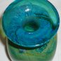 STUNNING VINTAGE MDINA ART STUDIO GLASS MALTA MING MALTESE TURQUOISE GREEN VASE