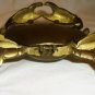 VINTAGE SOLID BRASS CRAB ASHTRAY TRINKET RING BOX REMOVABLE INDIVIDUAL ASHTRAY