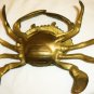 VINTAGE SOLID BRASS CRAB ASHTRAY TRINKET RING BOX REMOVABLE INDIVIDUAL ASHTRAY