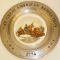 AMERICAN REVOLUTION PEWTER PLATE CANTON OHIO G.WASHINGTON CROSSING DELAWARE RIVER