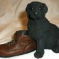 CHARMING BLACK DOG LABRADOR PUPPY W/SHOE FIGURINE SCULPTURE BY GARY STEVENSON