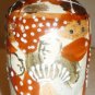 ANTIQUE JAPANESE POTTERY SET OF 2 MINIATURE HANDPAINTED VASES
