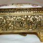 GORGEOUS VINTAGE SAN FRANCISCO MUSIC JEWELRY BOX PIANO BRASS PORCELAIN ENAMEL