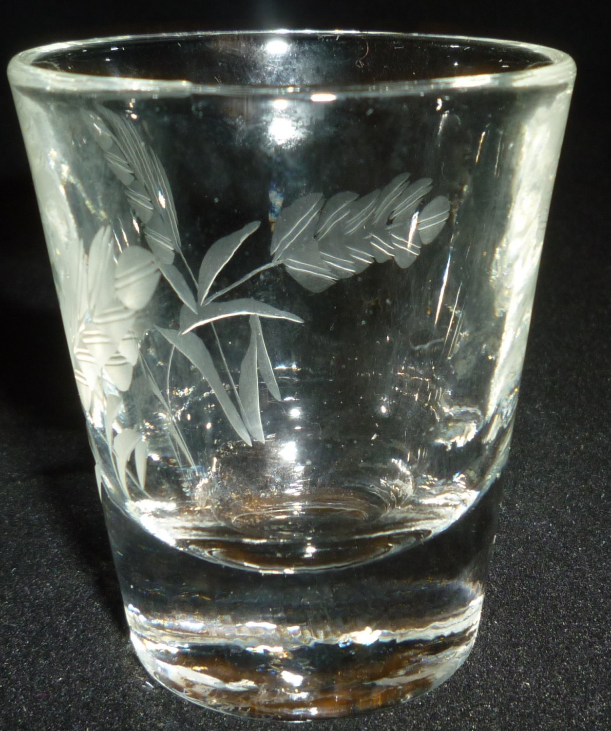 VINTAGE SHOT GLASS VODKA TEQUILA ELEGANT ETCHED CRYSTAL GLASS SET/6