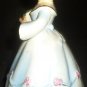 VINTAGE MUSIC BOX BISQUE PORCELAIN GIRL W/FLOWERS FIGURINE 'HAPPY BIRTHDAY'